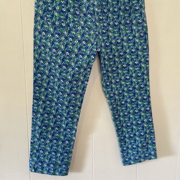 Soft Surroundings Petite Small Super Stretch Capri Pants Cropped Floral Blue - Picture 7 of 12